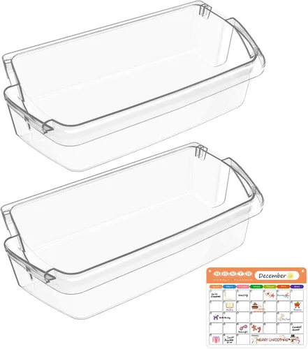 Paquete de 2 contenedores de puerta de refrigerador mejorados W10803530 compatible con Whirlpool Refrigerador Puerta Estante Bin WRT311FZDW01
