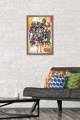 Miniatura 2 de Trends International Naruto Shippuden - Póster de pared grupal, 14.725 x 22.375 pulgadas, versión con marco de madera tipo granero