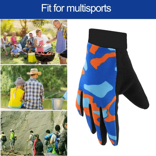 Miniatura 7 de Accmor Guantes de ciclismo para niños, guantes de pesca para niños de 4 a 10 años, guantes deportivos para niños y niñas, transpirables