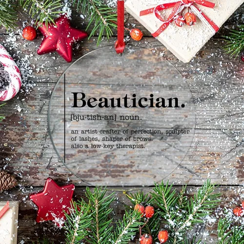 Miniatura 7 de Adorno de definición de sustantivo esteticista para decoración de árbol de Navidad, definición de esteticista, novedad, adorno de Navidad acrílico