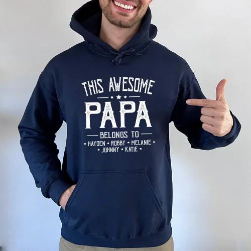Miniatura 4 de IZI POD - Camisa personalizada para el abuelo y papá, camisa personalizada con nombre para papá, nietos, Navidad, Día del Padre, abuelo, papá
