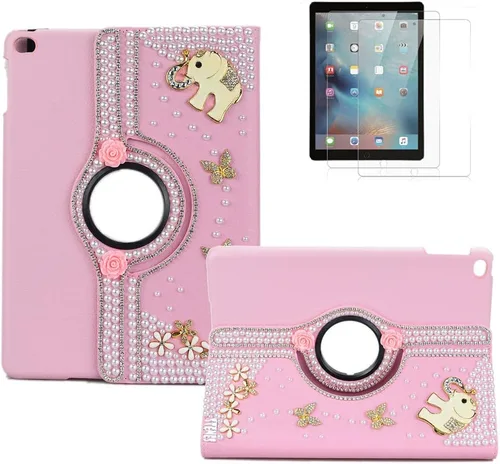 Miniatura 18 de Bling - Funda compatible con Samsung Galaxy Tab A7 10.4 (2022) - Elegante - 3D hecha a mano con mariposa de cristal giratoria de 360 grados