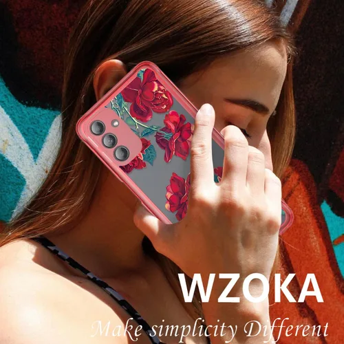 Miniatura 3 de Funda compatible para Samsung Galaxy A13, funda para Galaxy A13, material acrílico a prueba de golpes, con hermoso patrón de rosa para Samsung