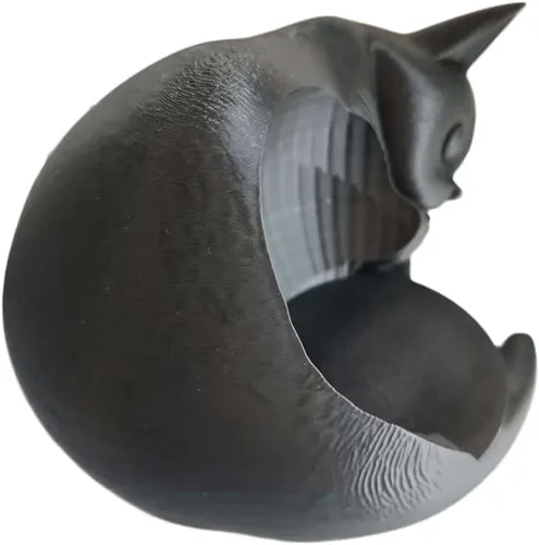 Miniatura 2 de Soporte impreso en 3D con forma de gato para Echo Dot 5ª generación, organizador de escritorio negro PLA+ compatible con Echo Dot 5, bonita