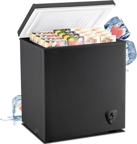 Miniatura 13 de WANAI Congelador de pecho de 2.2 pies cúbicos con 2 cestas extraíbles, mini congelador profundo, termostato ajustable de 7 con puerta superior Negro
