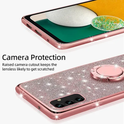 Miniatura 4 de Funda para Samsung Galaxy A13 5G, A13 5G/4G/A04S, funda para teléfono para mujer, con purpurina, suave y transparente, TPU de lujo, bonita funda