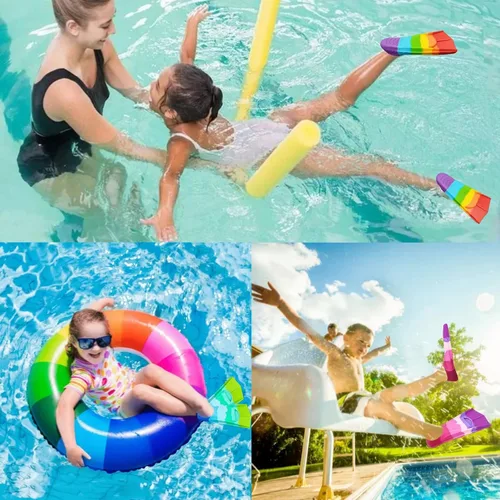 Miniatura 70 de Gugmoy Kids Swim Fins,Comfortable Silicone Flippers for Swimming and Diving,Size Suitable Beginners Kids Girls Boys Adults