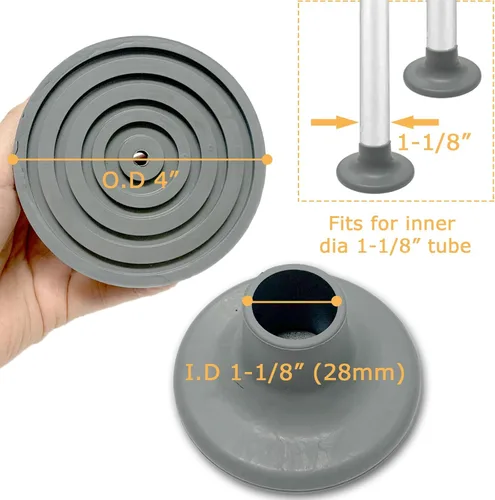 Miniatura 2 de Pies de repuesto de seguridad para silla de inodoro, pies de ventosa de 1-1/8 pulgadas para taburete de ducha, silla de ducha y banco
