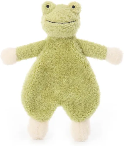Apricot Lamb Manta de seguridad de animales de peluche, rana verde, manta de personajes de bebé, felpa de 10 pulgadas