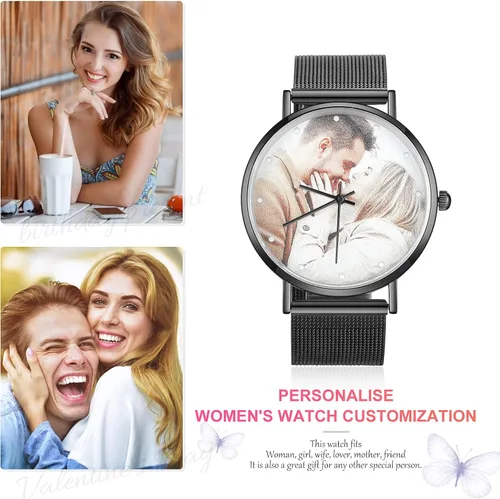 Miniatura 5 de JewelOra Reloj de fotos personalizado para mujeres y hombres reloj personalizado con imagen grabada relojes de pulsera de acero inoxidable regalos