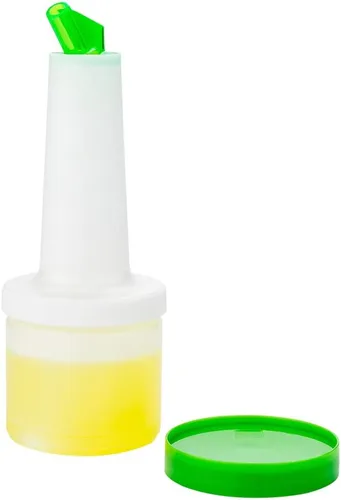 Miniatura 6 de Restaurantware Botella de plástico de almacenamiento de 2 cuartos de galón, con boquilla roja y tapa, botella de almacenamiento de barra, 4 3/4 Rojo