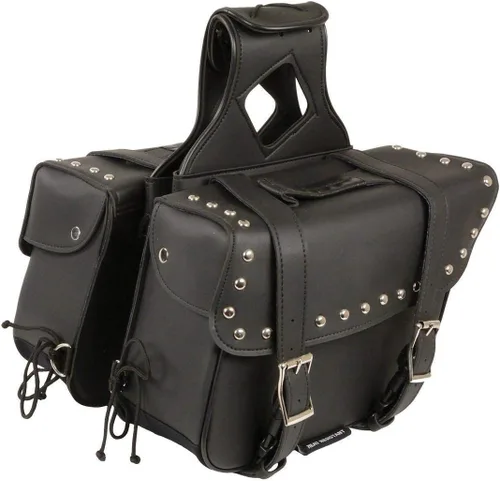 Miniatura 8 de Milwaukee Leather SH58001ZB tiro inclinado de PVC negro medio con cremallera sobre alforjas - talla única (SH58001ZB-BLK-PCS)