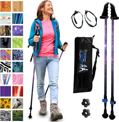 York Nordic Motivator - Bastones de caminata para equilibrio y rehabilitación - Agarres de estabilidad patentados - Ligeros, ajustables y plegables