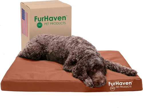 Miniatura 25 de Furhaven Cama ortopédica resistente al agua para perros grandes con funda extraíble lavable, para perros de hasta 95 libras – Colchón de lona Oxford