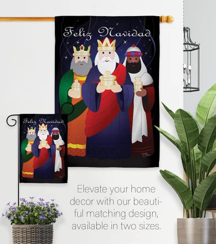 Miniatura 4 de Bandera de jardín de Feliz Navidad, decoración de pared para tres reyes, tapiz religioso para la temporada de la santa familia, letrero de puerta