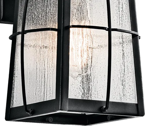 Miniatura 5 de Kichler Tolerand 49552BKT - Lámpara de pared para exteriores de 12 pulgadas en negro texturizado, 1 luz de pared exterior para porche con vidrio