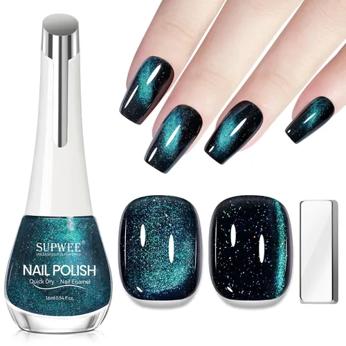 Miniatura 12 de Esmalte de uñas de ojo de gato con perla de sirena, secado rápido, esmalte de uñas magnético sin gel con imán, esmalte de uñas de ojo de gato
