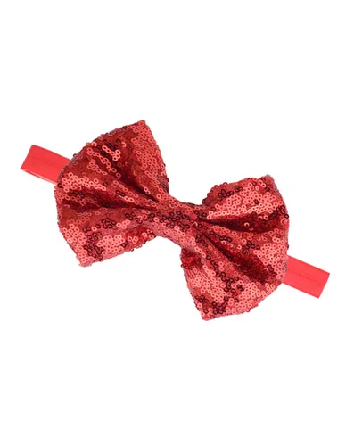 Miniatura 2 de Baby Christmas Sequins Headband Red Green Glitter Bow Hair Band BHC03 (verde)
