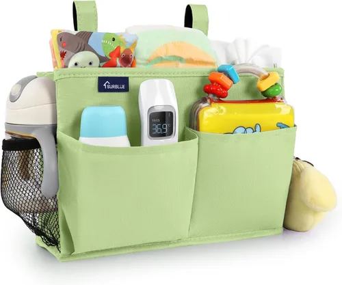 Miniatura 56 de Surblue Caddy Organizador colgante, Bolsa de almacenamiento para cabecera para literas y camas de hospital, Azul Turquesa, L R-Teal