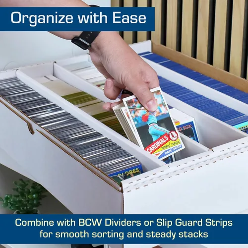 Miniatura 6 de BCW Cajas de almacenamiento para tarjetas coleccionables de 5000 unidades (tapa completa), paquete de 10 unidades, organizador de almacenamiento