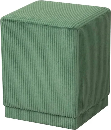Miniatura 12 de Joveco Taburete otomano cuadrado tapizado de terciopelo, taburete de maquillaje para dormitorio, sala de estar (terciopelo blanco crema)