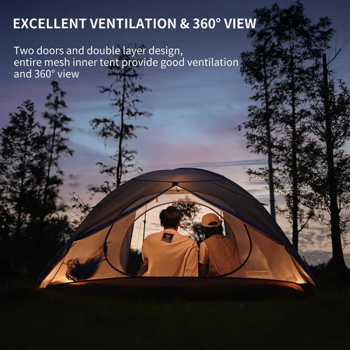 Miniatura 3 de Naturehike Cloud River 2 Person 3 Person Backpacking Tent, Waterproof 2 Person 3 Person Tents for Camping, Double Layer Camping Tent