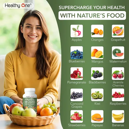Miniatura 3 de Healthy One - Suplemento de frutas y verduras, 27 superalimentos, vitaminas de frutas y verduras para adultos, píldoras de frutas y verduras