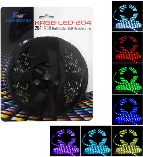 Miniatura 12 de Kingwin KRGB-LED-12 Tira de luces LED RGB, tira de luz LED para carcasa de computadora, PC, laptop, hogar, oficina e iluminación de fondo. Tira