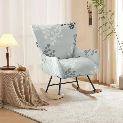 Miniatura 2 de Funda elástica para silla mecedora de guardería, funda estampada para sillón con acento mecedor, para sala de estar, dormitorio, oficinas, 01