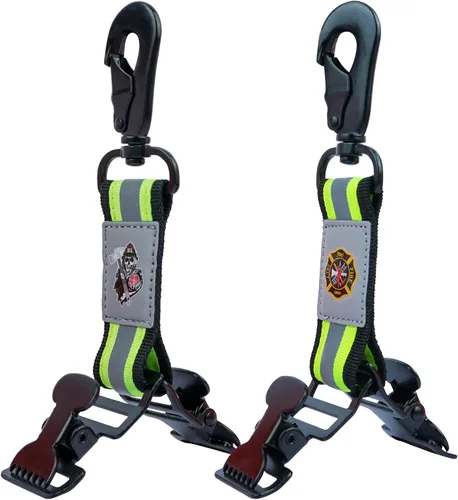 Miniatura 12 de KUNN Clips para Guantes de Bombero de Doble Extremo con Patrón Creativo, Soportes para Guantes de Trabajo de Alta Resistencia, Regalo para Bomberos