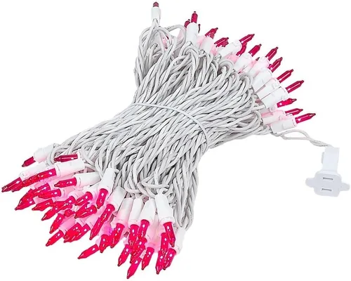 Miniatura 14 de Novelty Lights - Cadena de 100 mini luces incandescentes con bulbo, 50 pies, espaciadas cada 6 pulgadas, con cable blanco, con certificación UL