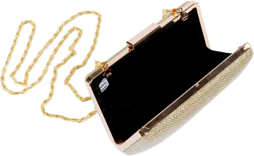 Miniatura 4 de Damara - Bolso de noche con cierre de metal brillante para mujer