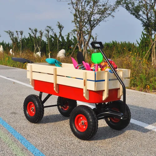 Miniatura 5 de ZeHuoGe Carro deportivo para exteriores todo terreno con paneles laterales de madera extraíbles, neumáticos de aire, panel de pie grande, cama