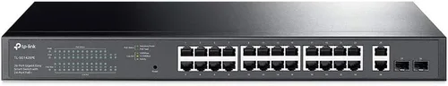 TP-Link Switch Easy Smart Gigabit PoE+ de 24 puertos (TL-SG1428PE), 250W, 2 ranuras SFP, 10/100/1000 Mbps, compatible con escritorio, Linux, Unix,