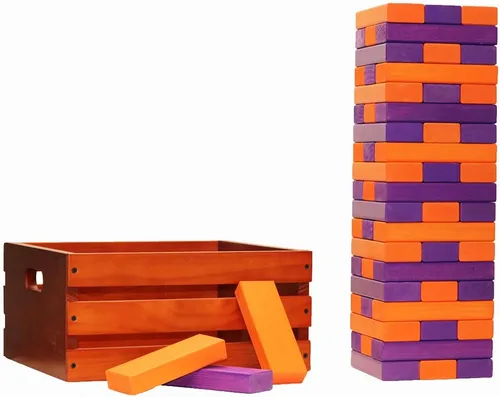 Miniatura 15 de Tailgating Pros Maderas gigantes de primera calidad con caja manchada: ¡elige los colores de tu equipo! Juego gigante para patio al aire libre