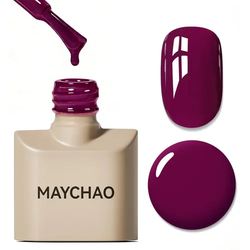 Miniatura 79 de MAYCHAO Esmalte de uñas de gel rosa intenso de 0.5 onzas líquidas, 1 unidad de esmalte de gel rosa brillante, esmalte de uñas que se absorbe con luz