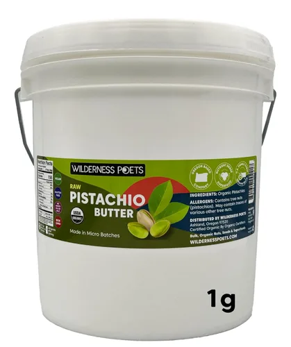 Miniatura 15 de Wilderness Poets, Mantequilla de pistacho - Orgánica, cruda, 100% pistacho (64 onzas - 4 libras) - Tarro de vidrio de medio galón - Perfecto