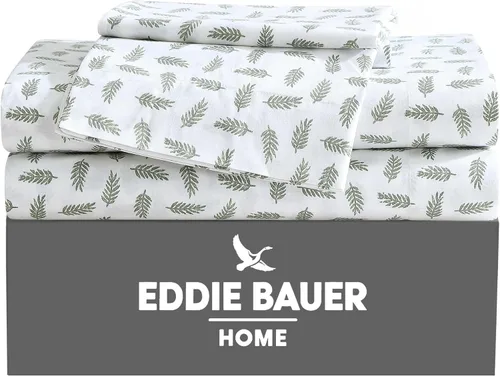 Miniatura 31 de Eddie Bauer - Juego de ropa de cama de percal de algodón, decoración fresca y elegante para el hogar, sábanas de tamaño King