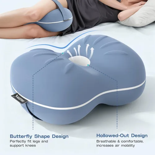 Miniatura 6 de Almohada de rodilla para personas que duermen de lado, almohada refrescante entre las piernas para dormir de lado, almohada de espuma viscoelástica