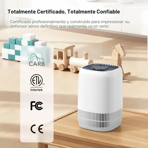 Miniatura 8 de Purificadores de aire para el hogar con filtro de alta eficiencia de hasta 1076 pies cuadrados para pelo de mascotas, olores, polen, humo, limpiador