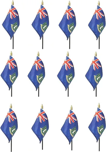 Miniatura 92 de Paquete de 12 banderas de escritorio de oficina en miniatura de poliéster internacional de 4 x 6 pulgadas, 1 docena de banderas pequeñas de 4 x 6