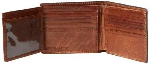 Miniatura 4 de WEBERS PREMIER LEATHER - Serie Wildlife - Cartera plegable para hombre - Cartera de cuero marrón de grano completo Marrón