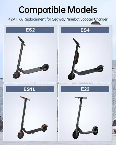 Miniatura 2 de WUKUR Cargador de 42V 1.7A para scooters Segway Ninebot compatible con Ninebot Electric Scooter ES2, ES4, E22, ES1L, E2 Pro, F20, F25, F30, F40, F2
