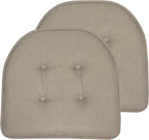 Miniatura 45 de Sweet Home Collection - Cojín de espuma viscoelástica para silla con capitoné, antideslizante, parte trasera de goma, en forma de U, 17 x 16 Piel