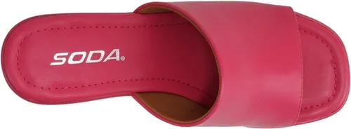 Miniatura 5 de Soda "TYPO" Sandalias de tacón de bloque con punta cuadrada abierta para mujer