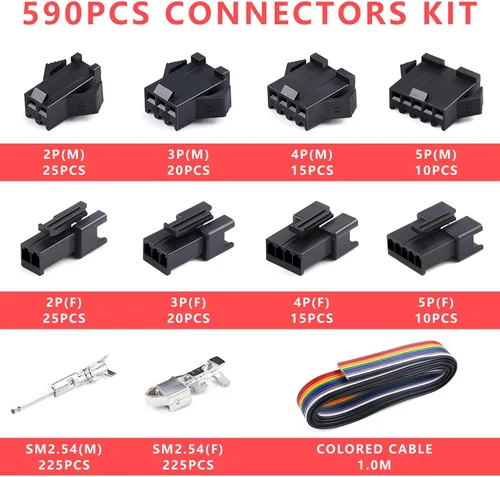 Miniatura 3 de Knoweasy Herramienta de crimpado Jst con 590 conectores JST-XH Kit - Crimpadora de ahorro de trabajo de 24-16 AWG para AMP-TE 2.8/4.0/4.8/6.3