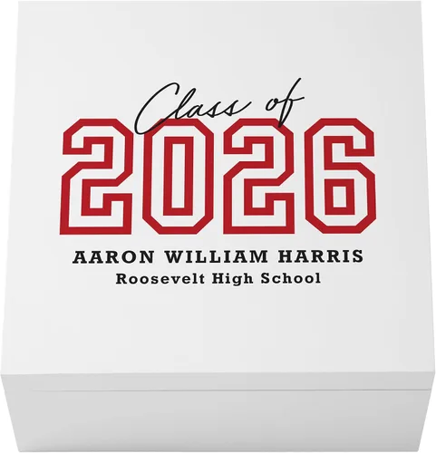 Miniatura 18 de Let's Make Memories Caja de recuerdos personalizada, para la clase de graduación de 2026 o cualquier año, caja de recuerdos de graduados