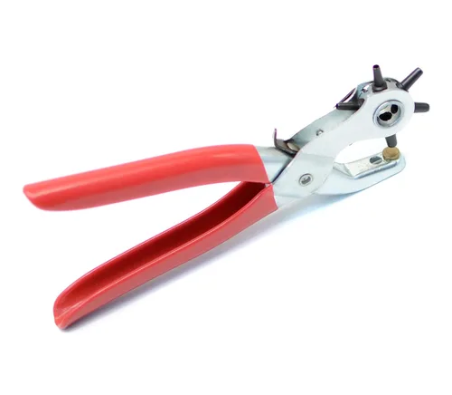 Miniatura 4 de Perforadora de agujero de cuero, perforadora de agujero de cinturón de 9 pulgadas para cuero resistente, perforadora giratoria de 6 tamaños