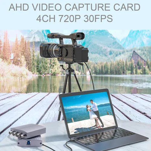 Miniatura 2 de Tarjeta de captura de video AHD 4CH 720P 30FPS Soporte de grabación PAL 25fps NTSC 30fps Salida USB AHD entrada grabación de video, fácil operación