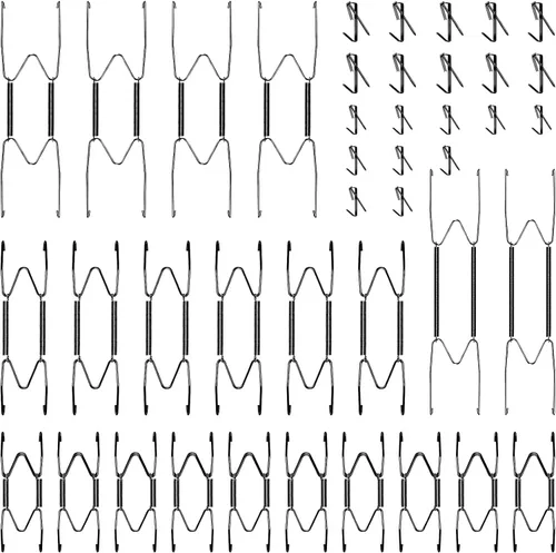 Hotop 20 ganchos invisibles para placas de pared de 4/5/6/8/10 pulgadas, ganchos de acero inoxidable decorativos con 20 ganchos con clavos para Negro
